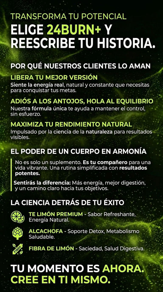 QUEMADOR DE GRASA 24 BURN, tu dosis diaria de juventud